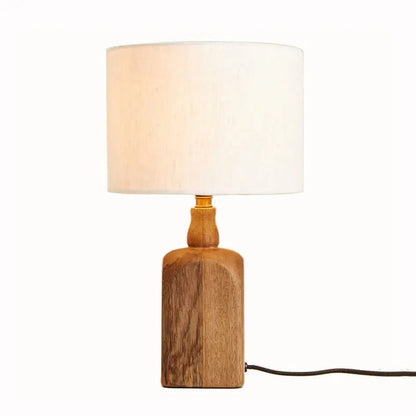 Lampe de Chevet en Bois Naturel Faite Main