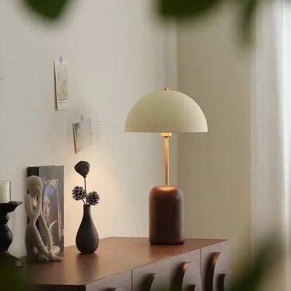 Lampe de Chevet en Bois et Métal Doré – Style Vintage