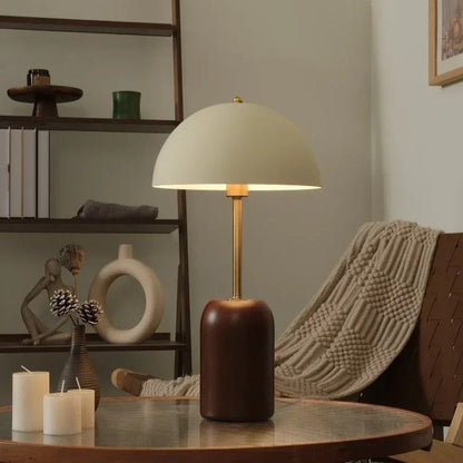 Lampe de Chevet en Bois et Métal Doré – Style Vintage