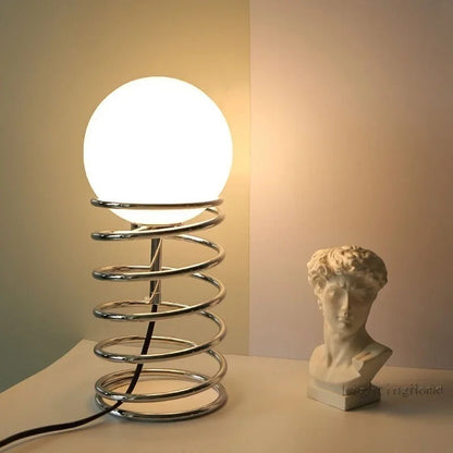 Lampe de Chevet Boule Design en Métal et Verre