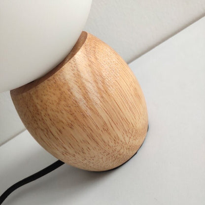 Lampe de Chevet Boule en Bois – Ambiance Naturelle