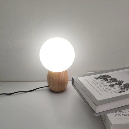 Lampe de Chevet Boule en Bois – Ambiance Naturelle