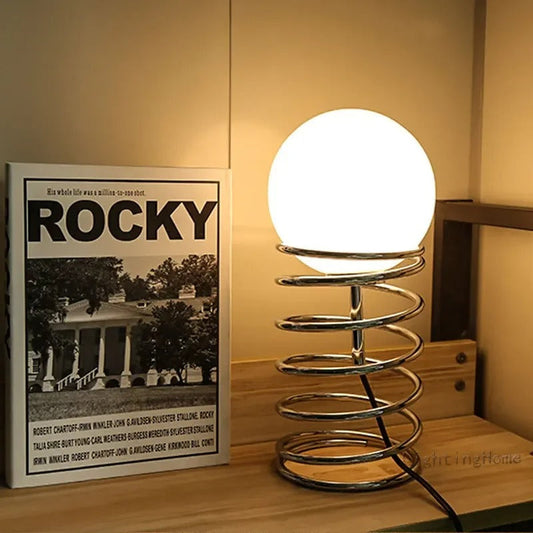 Lampe de Chevet Boule Design en Métal et Verre