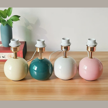 Lampe de chevet céramique avec abat-jour plissé – Blanc