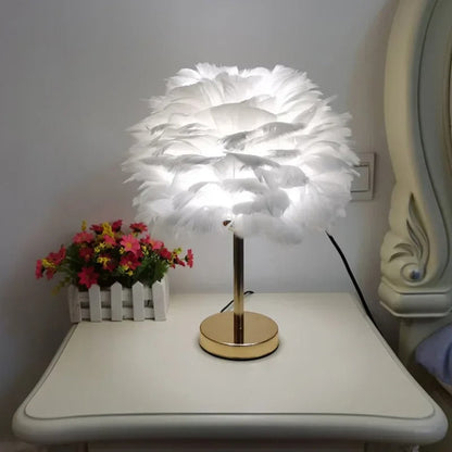 Lampe de Chevet à Plumes – Ambiance Cocooning