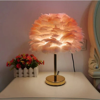Lampe de Chevet à Plumes – Ambiance Cocooning