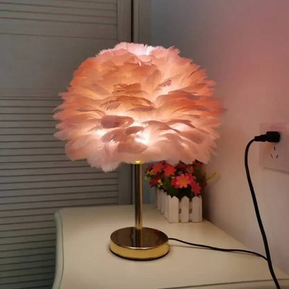 Lampe de Chevet à Plumes – Ambiance Cocooning