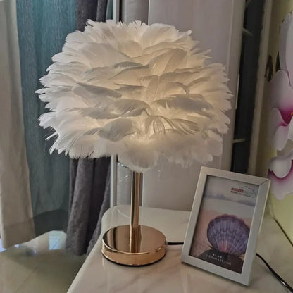 Lampe de Chevet à Plumes – Ambiance Cocooning
