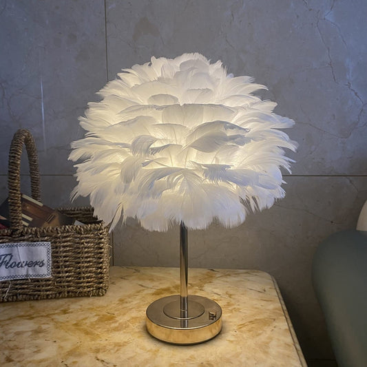 Lampe de Chevet à Plumes – Ambiance Cocooning