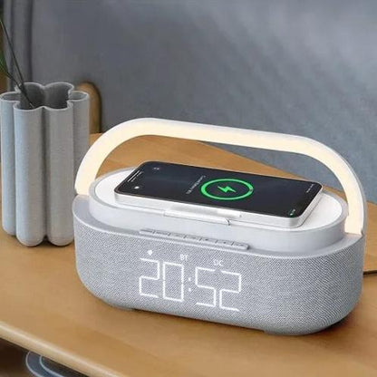 Lampe de Chevet Connectée avec Enceinte Bluetooth et Chargeur Induction