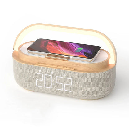 Lampe de Chevet Connectée avec Enceinte Bluetooth et Chargeur Induction