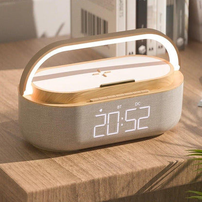 Lampe de Chevet Connectée avec Enceinte Bluetooth et Chargeur Induction