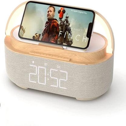 Lampe de Chevet Connectée avec Enceinte Bluetooth et Chargeur Induction