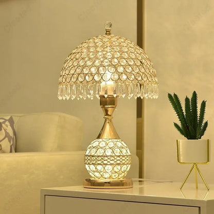 Lampe de Chevet Cristal Dorée – Style et Élégance