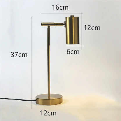 Lampe de Chevet de Lecture en Métal au Design Doré