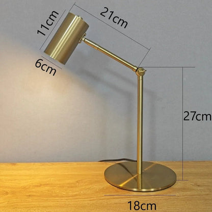 Lampe de Chevet de Lecture en Métal au Design Doré