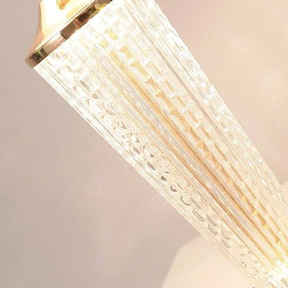 Lampe de Chevet en Verre et Tissu – Finitions Dorées