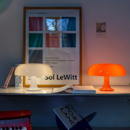 Lampe de Chevet Champignon en PVC – Orange ou Blanc