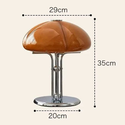 Lampe de Chevet Design Citrouille en Verre et Métal