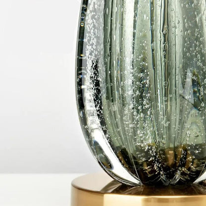 Lampe de Chevet en Verre et Tissu – Design Contemporain
