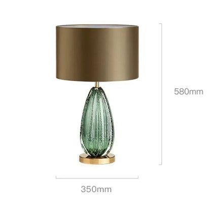 Lampe de Chevet en Verre et Tissu – Design Contemporain