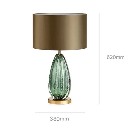 Lampe de Chevet en Verre et Tissu – Design Contemporain