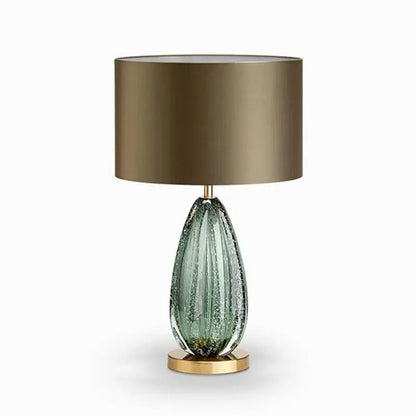 Lampe de Chevet en Verre et Tissu – Design Contemporain