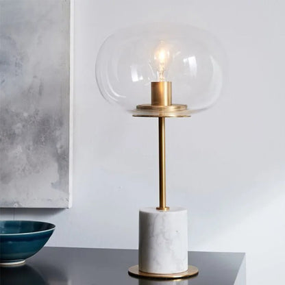 Lampe de Chevet Marbre, Verre et Métal – Design Luxe