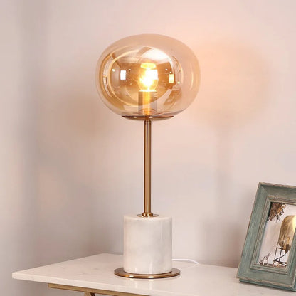 Lampe de Chevet Marbre, Verre et Métal – Design Luxe
