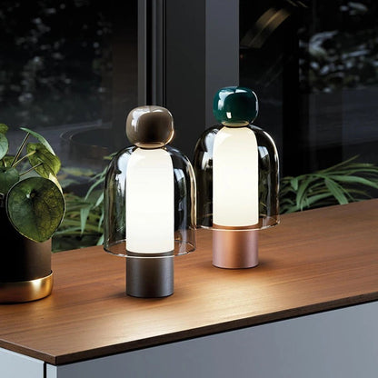 Lampe de Chevet Minimaliste en Verre et Aluminium