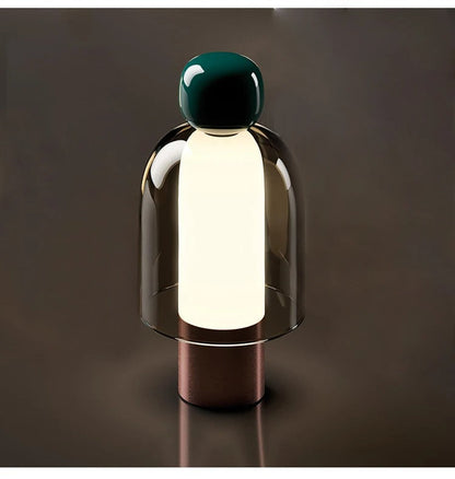 Lampe de Chevet Minimaliste en Verre et Aluminium