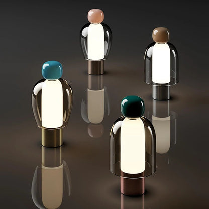 Lampe de Chevet Minimaliste en Verre et Aluminium