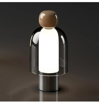 Lampe de Chevet Minimaliste en Verre et Aluminium