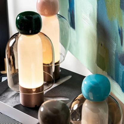 Lampe de Chevet Minimaliste en Verre et Aluminium