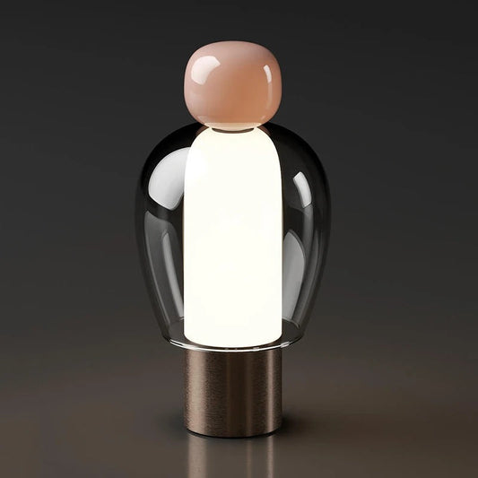Lampe de Chevet Minimaliste en Verre et Aluminium