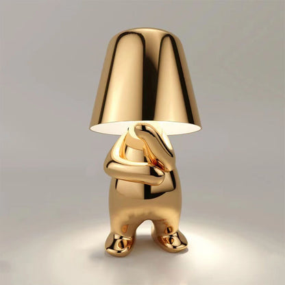 Lampe de Chevet Dorée Design Sculptural