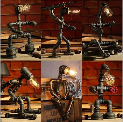 Lampe de chevet en fer forgé style industriel