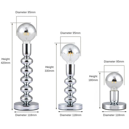Lampe de Chevet en Métal Argenté – Design Épuré