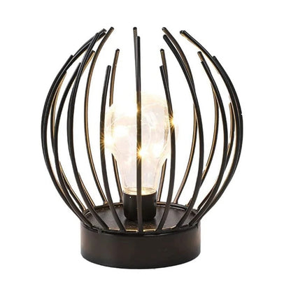Lampe de Chevet en Métal Noir – Sans Fil à Piles
