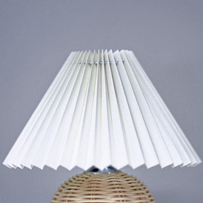 Lampe de Chevet en Osier et Rotin avec Abat-jour Tissu