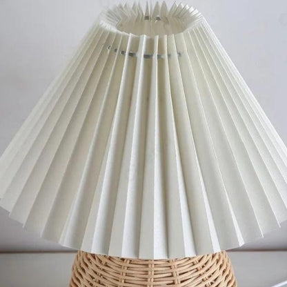 Lampe de Chevet en Osier et Rotin avec Abat-jour Tissu