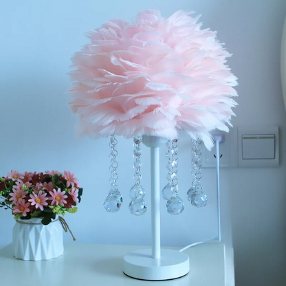 Lampe de Chevet à Plumes – Ambiance Douce et Élégante