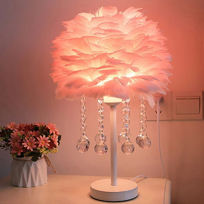 Lampe de Chevet à Plumes – Ambiance Douce et Élégante