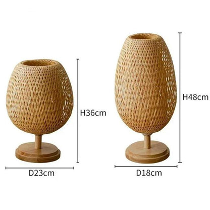 Lampe de Chevet en Rotin Tissé à la Main – Style Bohème