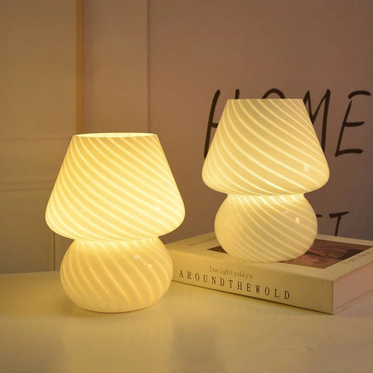 Lampe de Chevet en Verre Artisanal – 3 Niveaux de Lumière