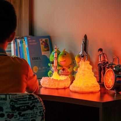 Lampe de Chevet Enfant en Forme de Fusée