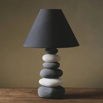 Lampe de Chevet Galet en Céramique et Tissu