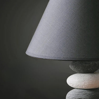 Lampe de Chevet Galet en Céramique et Tissu