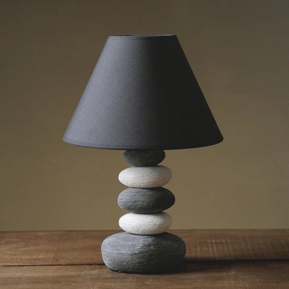 Lampe de Chevet Galet en Céramique et Tissu