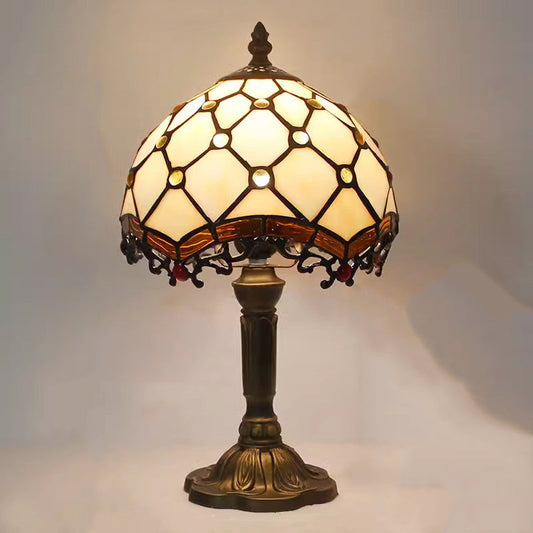 Lampe de Chevet Style Tiffany Industriel en Vitrail